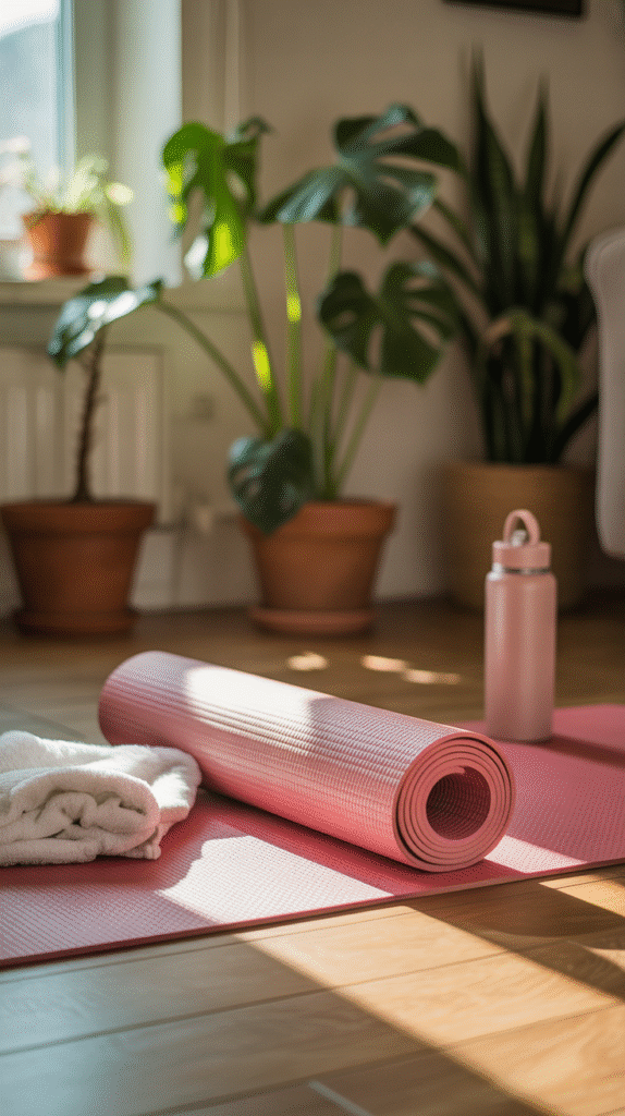 cozy home workout scene with a yoga mat bpiht5fxqewrdmcs4djpiw ujteibezrs qof3mzk wxw