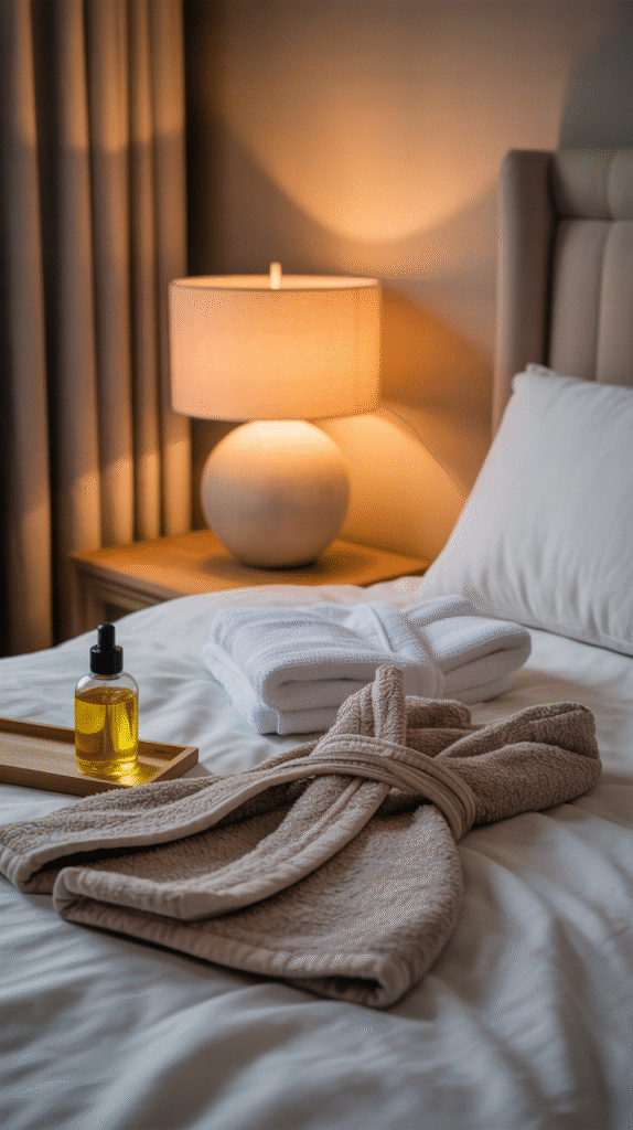 fluffy robe folded towel and a bottle of 3jk7ec0eqgex3cf5yl6k4q g1 zqgp5rfiiemo1lwytvw